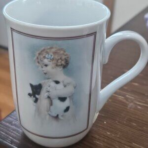 vintage porcelain mug from 1985 the friendlly enemies Bessie Pease Gutmann